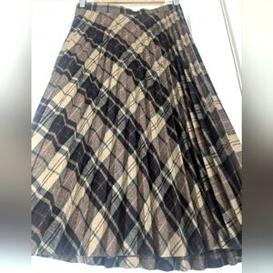 VTG 28" Waist JH Collectibles Wool Midi Swing Skirt Fall Tartan Plaid